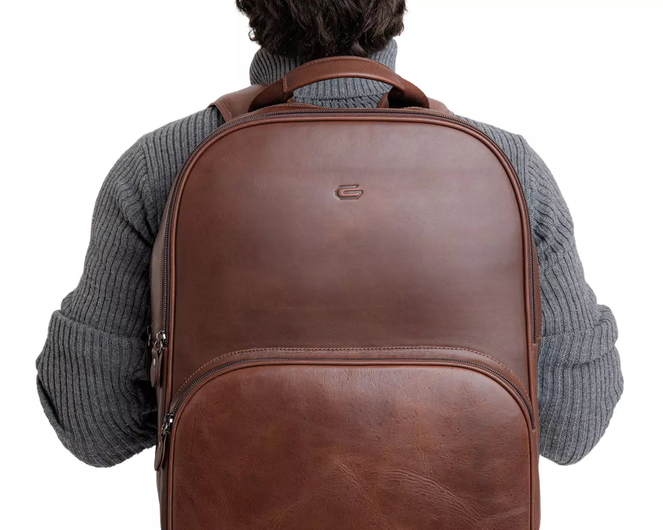 mochila executiva para notebook em couro legítimo