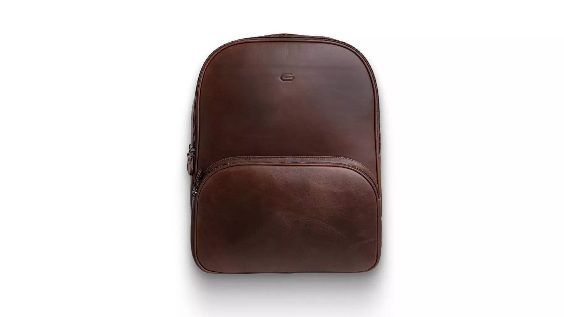 detalhe da mochila de couro legítimo com acabamento premium